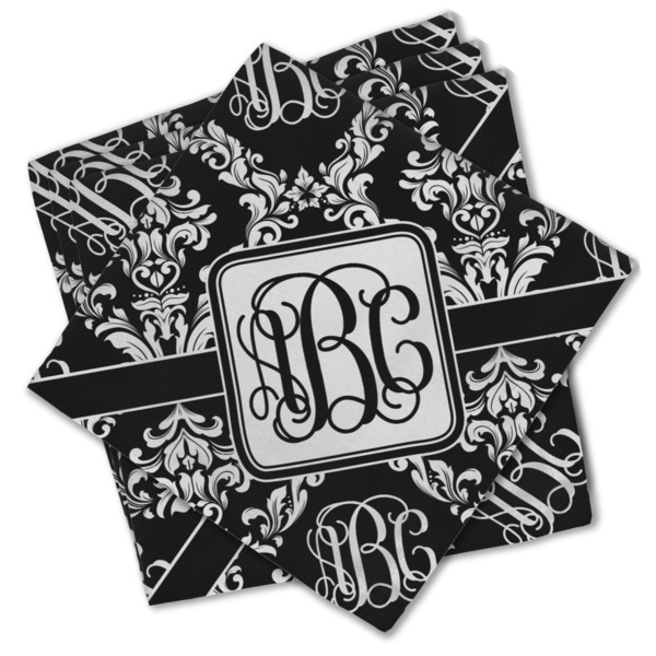 Custom Monogrammed Damask Cloth Cocktail Napkins - Set of 4
