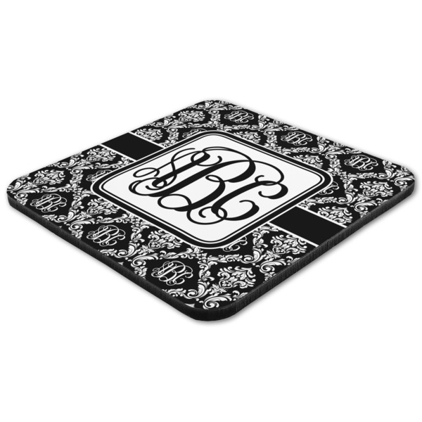 Monogrammed Damask Coaster Set - FLAT (one)
