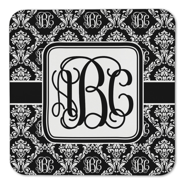 Monogrammed Damask Coaster Set - FRONT (one)