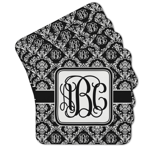 Custom Monogrammed Damask Cork Coaster - Set of 4