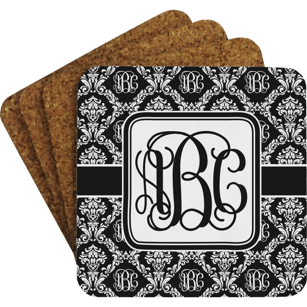 Monogrammed Damask Coaster Set (Personalized)