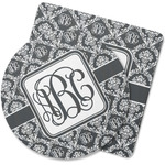 Monogrammed Damask Rubber Backed Coaster (Personalized)