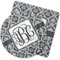 Monogrammed Damask Rubber Backed Coaster (Personalized)