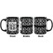Monogrammed Damask Coffee Mug - 11 oz - Black APPROVAL