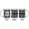 Monogrammed Damask Coffee Mug - 15 oz - White APPROVAL