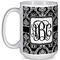Monogrammed Damask Coffee Mug - 15 oz - White Full