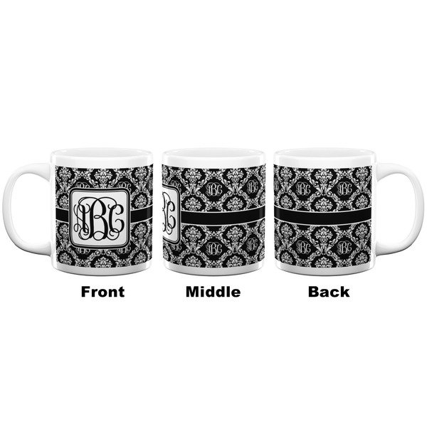 Monogrammed Damask Coffee Mug - 20 oz - White APPROVAL