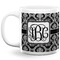 Monogrammed Damask Coffee Mug - 20 oz - White