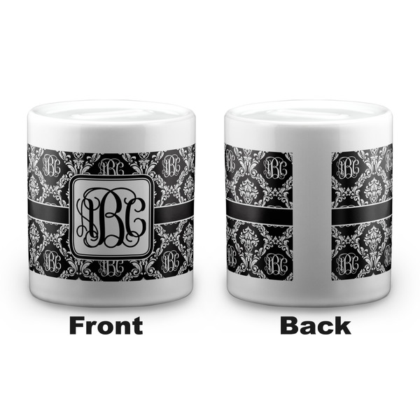 Monogrammed Damask Coin Bank - Apvl