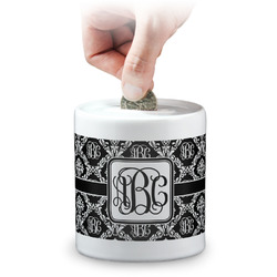 Monogrammed Damask Coin Bank (Personalized)