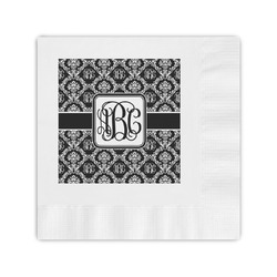 Monogrammed Damask Coined Cocktail Napkins