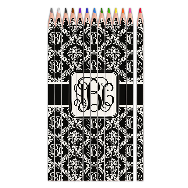 Custom Monogrammed Damask Colored Pencils