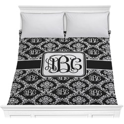 Monogrammed Damask Comforter - Full / Queen (Personalized)