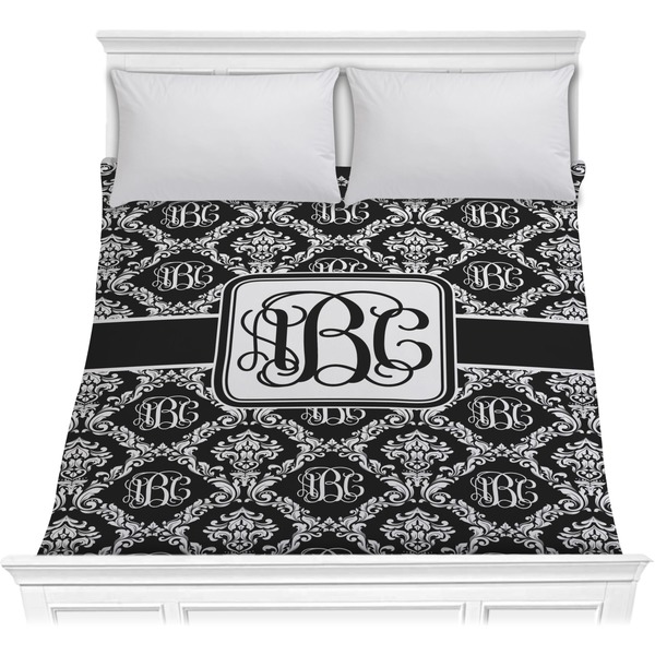 Custom Monogrammed Damask Comforter - Full / Queen (Personalized)