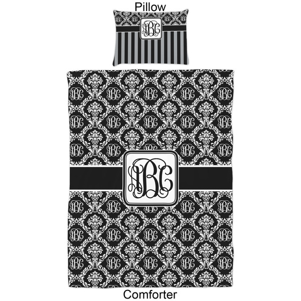Monogrammed Damask Comforter Set - Twin - Approval