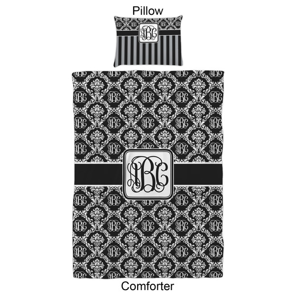 Monogrammed Damask Comforter Set - Twin XL - Approval