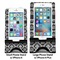 Monogrammed Damask Compare Phone Stand Sizes - with iPhones
