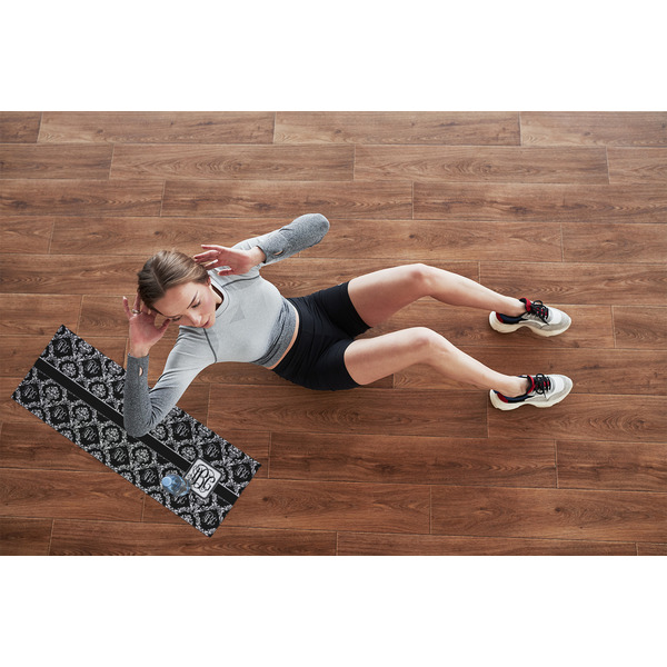 Monogrammed Damask Cooling Towel- Lifestyle