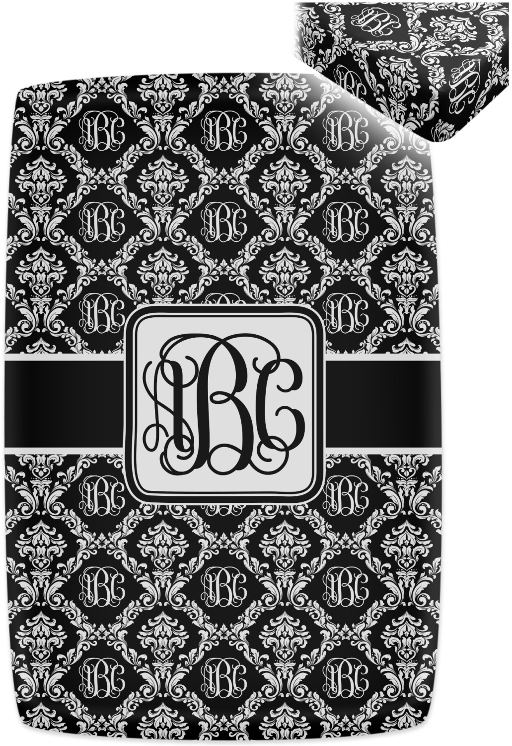 Custom Monogrammed Damask Crib Fitted Sheet (Personalized) YouCustomizeIt