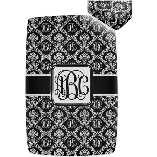 Monogrammed Damask Crib Fitted Sheet - Apvl