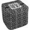 Monogrammed Damask Cube Poof Ottoman (Top)