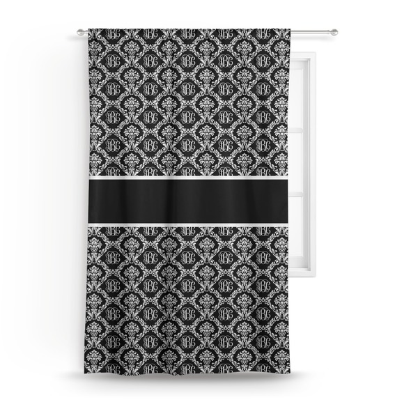 Custom Monogrammed Damask Curtain - 50"x84" Panel (Personalized)