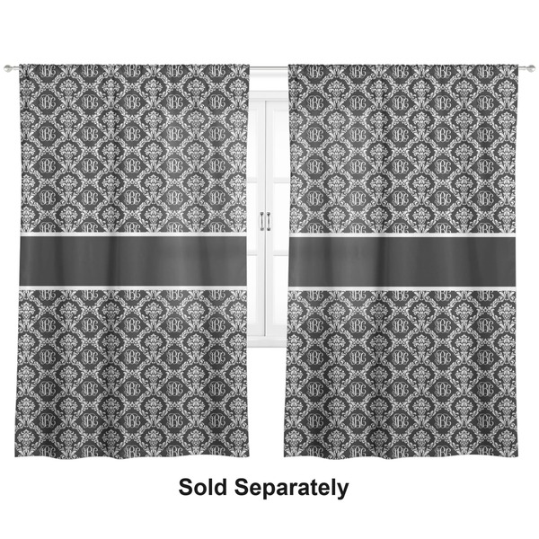 Custom Monogrammed Damask Curtain Panel - Custom Size