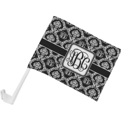 Monogrammed Damask Car Flag - Small