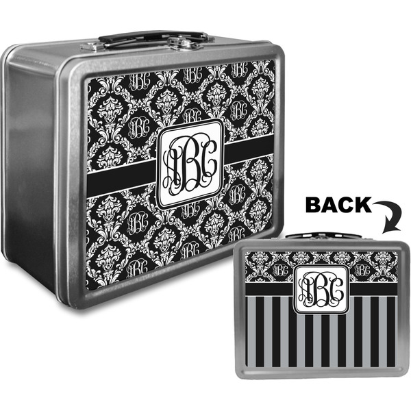 Monogrammed Damask Custom Lunch Box / Tin Approval