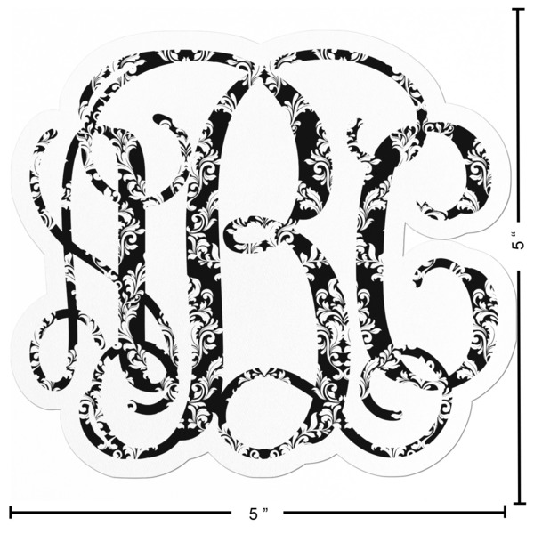 Monogrammed Damask Custom Shape Iron On Patches - L - APPROVAL