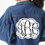 Monogrammed Damask Twill Iron On Patch - Custom Shape - 3XL