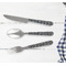 Monogrammed Damask Cutlery Set - w/ PLATE