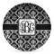 Monogrammed Damask Microwave Safe Plastic Plate - Composite Polymer (Personalized)