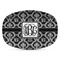 Monogrammed Damask Plastic Platter - Microwave & Oven Safe Composite Polymer (Personalized)