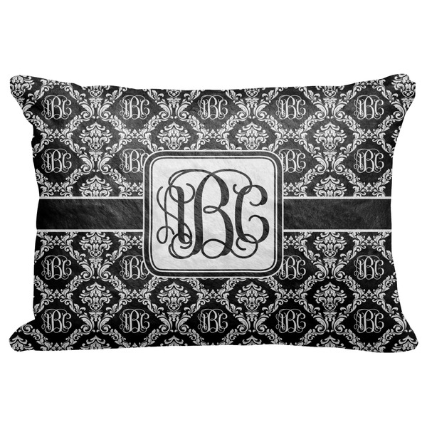 Custom Monogrammed Damask Decorative Baby Pillowcase - 16"x12" (Personalized)