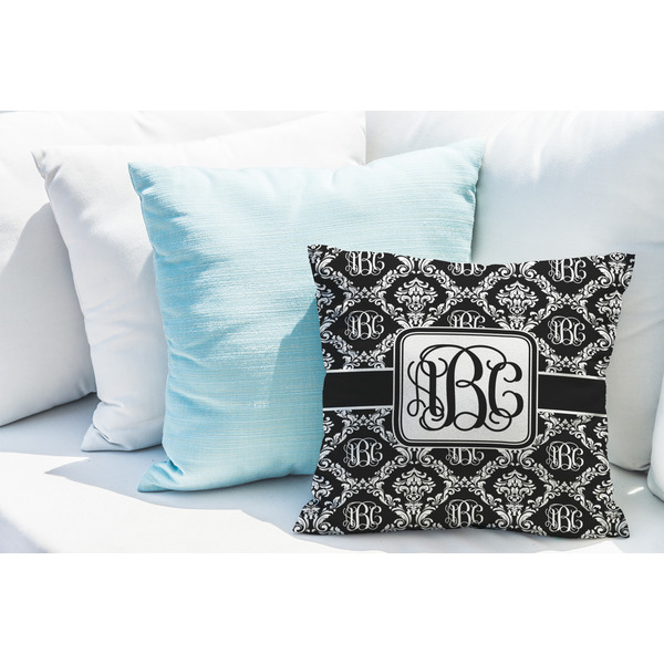 Monogrammed Damask Decorative Pillow Case - LIFESTYLE 2
