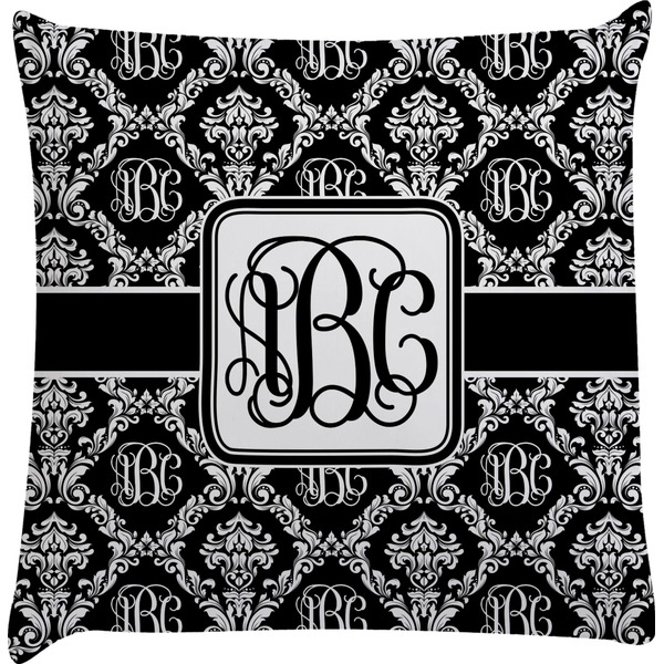 Custom Monogrammed Damask Decorative Pillow Case (Personalized)