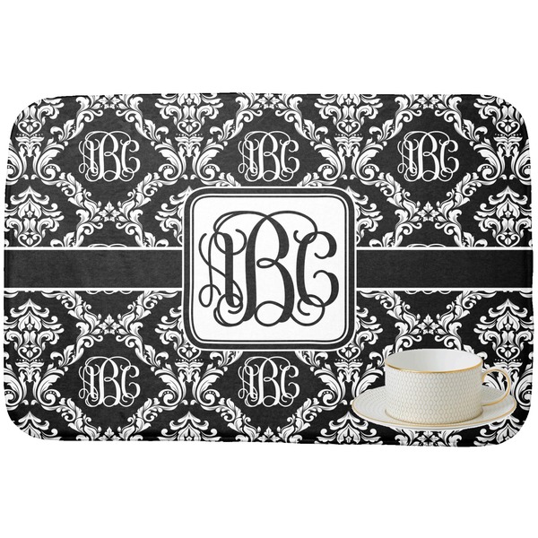 Monogrammed Damask Dish Drying Mat