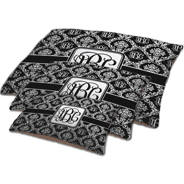 Monogrammed Damask Dog Beds - MAIN (sm, med, lrg)