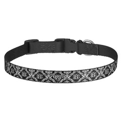 Monogrammed Damask Dog Collar - Medium (Personalized)