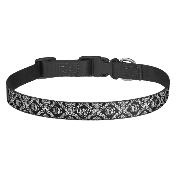 Custom Monogrammed Damask Dog Collar - Medium (Personalized)