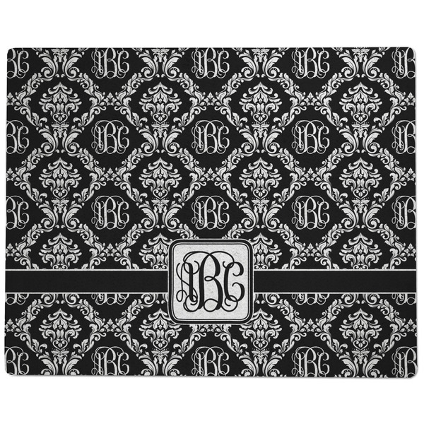 Monogrammed Damask Dog Food Mat - Large without Bowls