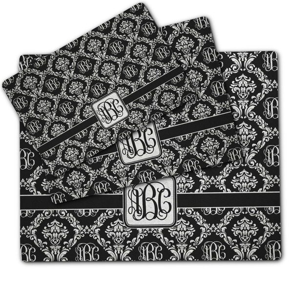 Monogrammed Damask Dog Food Mat - MAIN (sm, med, lrg)