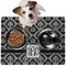 Monogrammed Damask Dog Food Mat - Medium LIFESTYLE