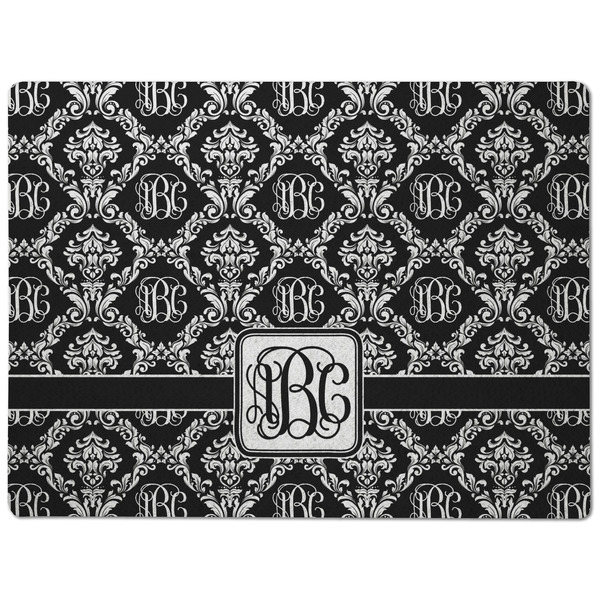 Monogrammed Damask Dog Food Mat - Medium without bowls