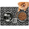 Monogrammed Damask Dog Food Mat - Small LIFESTYLE
