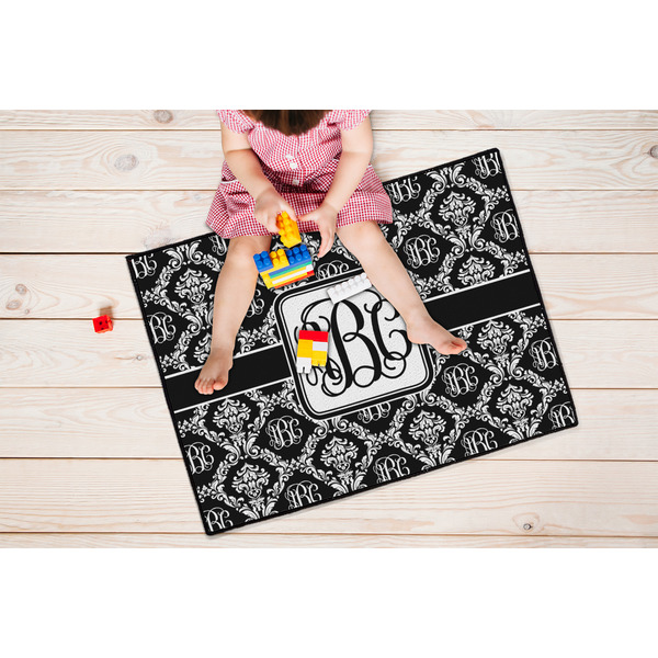 Monogrammed Damask Door Mats - LIFESTYLE kid