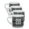 Monogrammed Damask Double Shot Espresso Mugs - Set of 4 Front