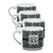 Monogrammed Damask Double Shot Espresso Cups - Set of 4
