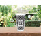 Monogrammed Damask Double Wall Tumbler with Straw Lifestyle